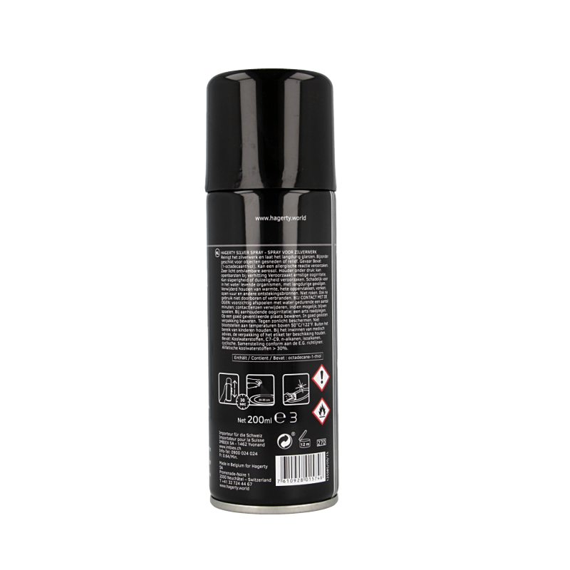 Hagerty Silver spray in 200ml bottle, a silver cleaning product from Hagerty for jewelry and silverware maintenance.