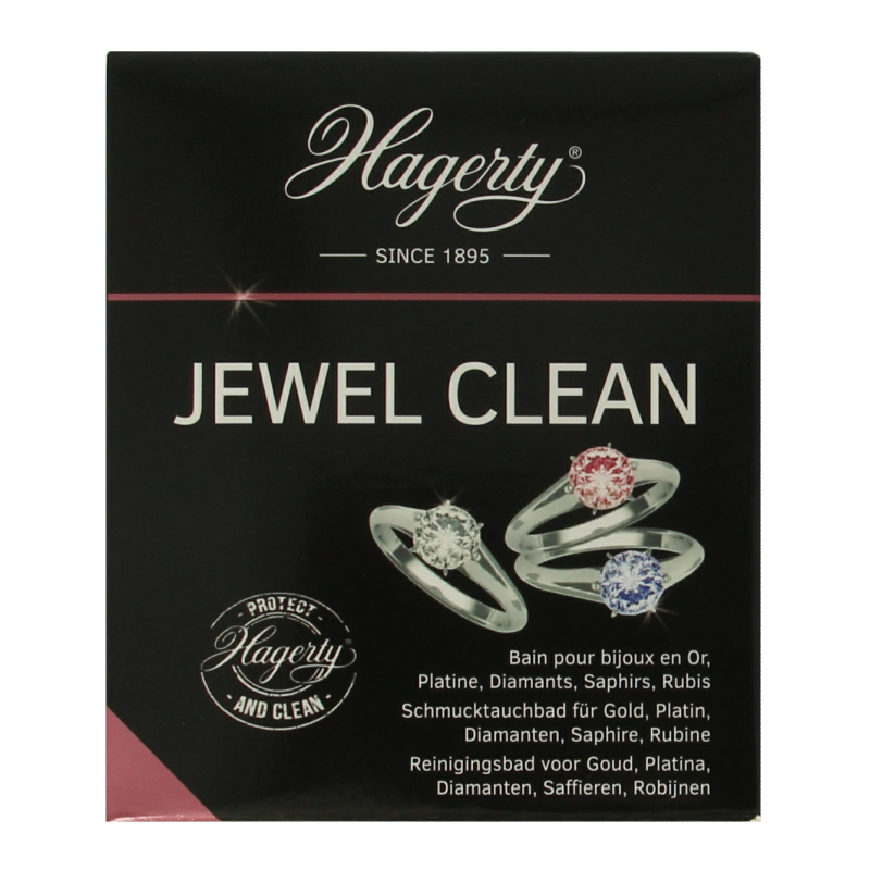 Hagerty Jewel Clean 170ml bottle, a cleaning product for jewelry with a clear label and cap, designed for sparkling jewelry care.