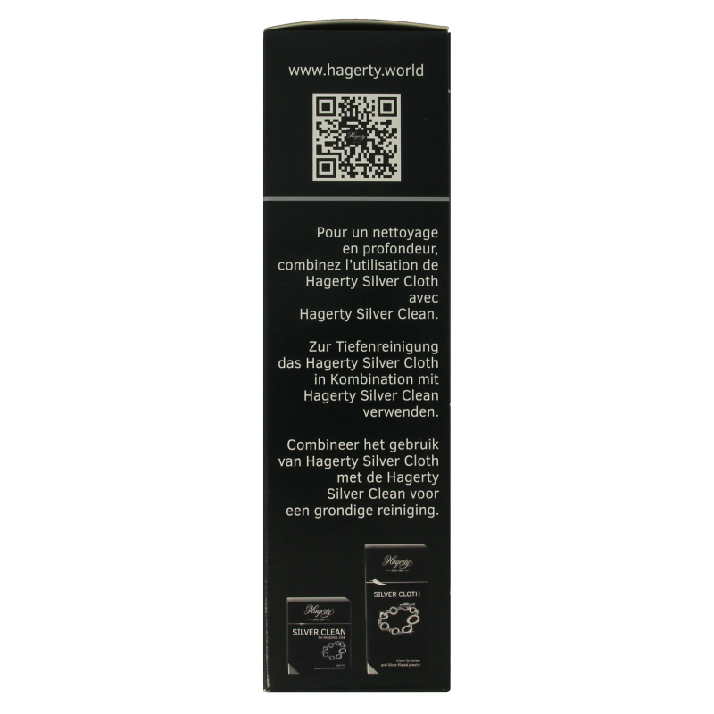 Hagerty Silver cloth for cleaning jewelry and silverware, 30 x 36cm, shown folded on a clean surface.
