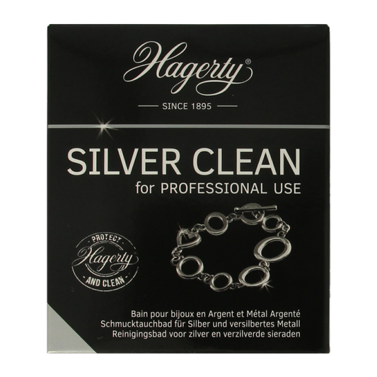 Hagerty Silver Clean Pro in a 170 ml bottle, a silver polish and cleaning product from Hagerty for jewelry and silverware.