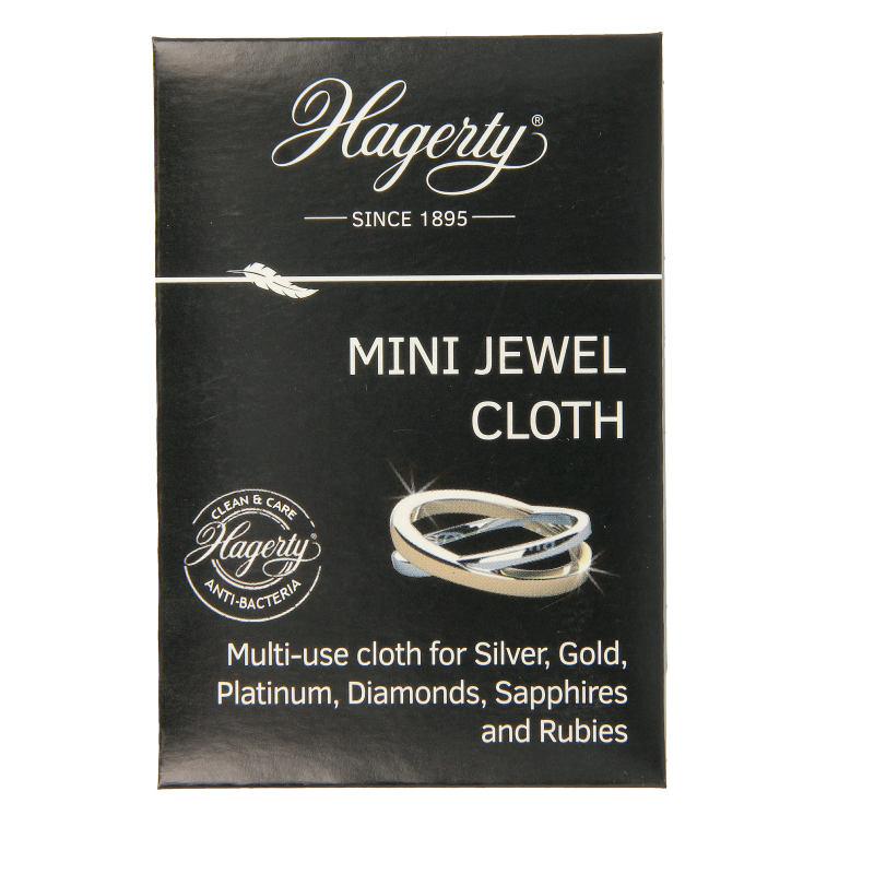 Hagerty Silver Jewel Cleaner Mini, a compact silver jewelry cleaning product from Hagerty with a small bottle.