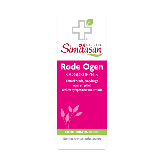 Similasan Rode ogen oogdruppels in 10ml bottle, natural eye care product for redness and irritation of the eyes.