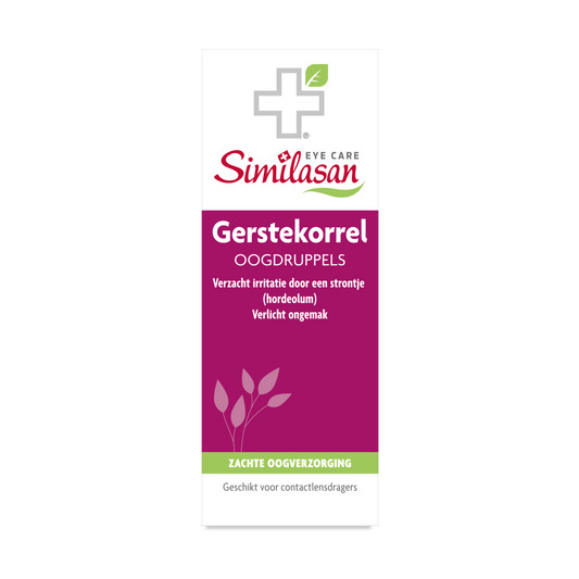 Similasan Oogdruppels gestekorrel eye drops in 10ml bottle, suitable for eye care and relief of eye discomfort.
