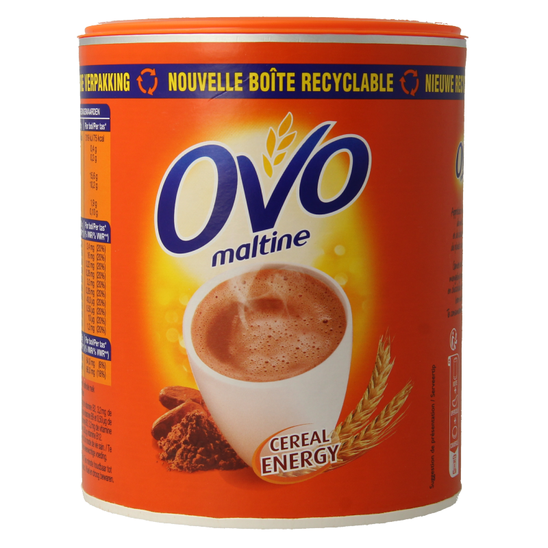 Ovomaltine powder in a 350g container, ideal for drinks and beverages, featuring the Ovomaltine brand label.