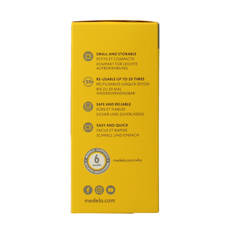 Medela Quick Clean microwave sterilization bags for bottles and teats, set of 5, used for hygienic sterilization.