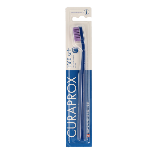 Curaprox CS 1560 soft toothbrush for gentle cleaning, shown in assorted colors, designed for effective oral hygiene.