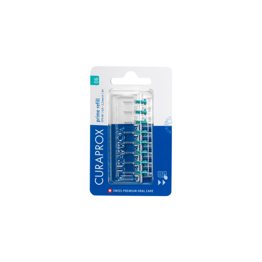 Curaprox CPS 06 prime rager navulling set for dental care, featuring replacement brush heads for optimal oral hygiene.