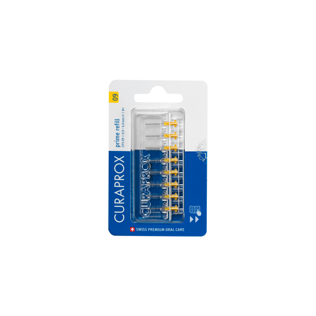Curaprox CPS 09 Prime Rager Navulling set for oral care, featuring replacement heads for dental hygiene.