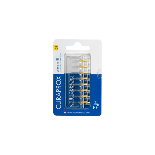 Curaprox CPS 09 Prime Rager Navulling set for oral care, featuring replacement heads for dental hygiene.