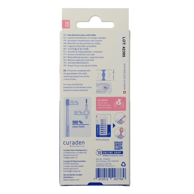 Curaprox CPS 08 Prime Rager Start Set with 5 toothbrushes and interdental cleaning tools for oral hygiene.