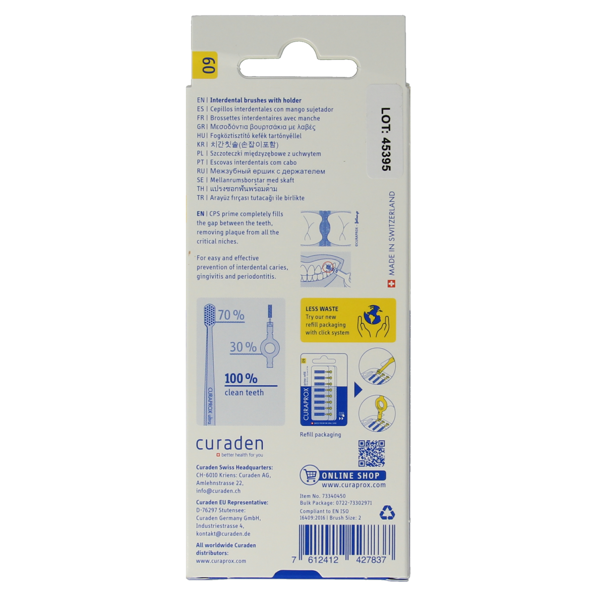 Curaprox CPS 09 Prime Rager Start Set with 5 toothbrushes and interdental cleaners for effective oral hygiene.