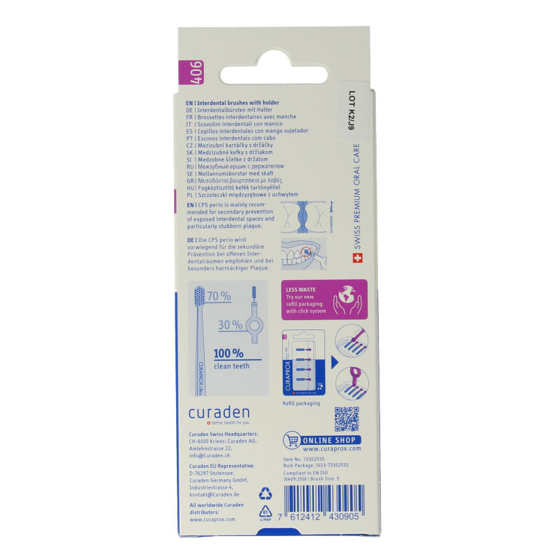 Curaprox CPS 406 perio rager start set with 5 interdental cleaning tools, designed for effective gum and teeth cleaning.