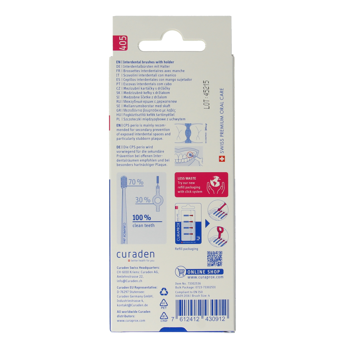 Curaprox CPS 405 perio rager start set with 5 interdental cleaning tools, designed for effective oral hygiene and gum care.