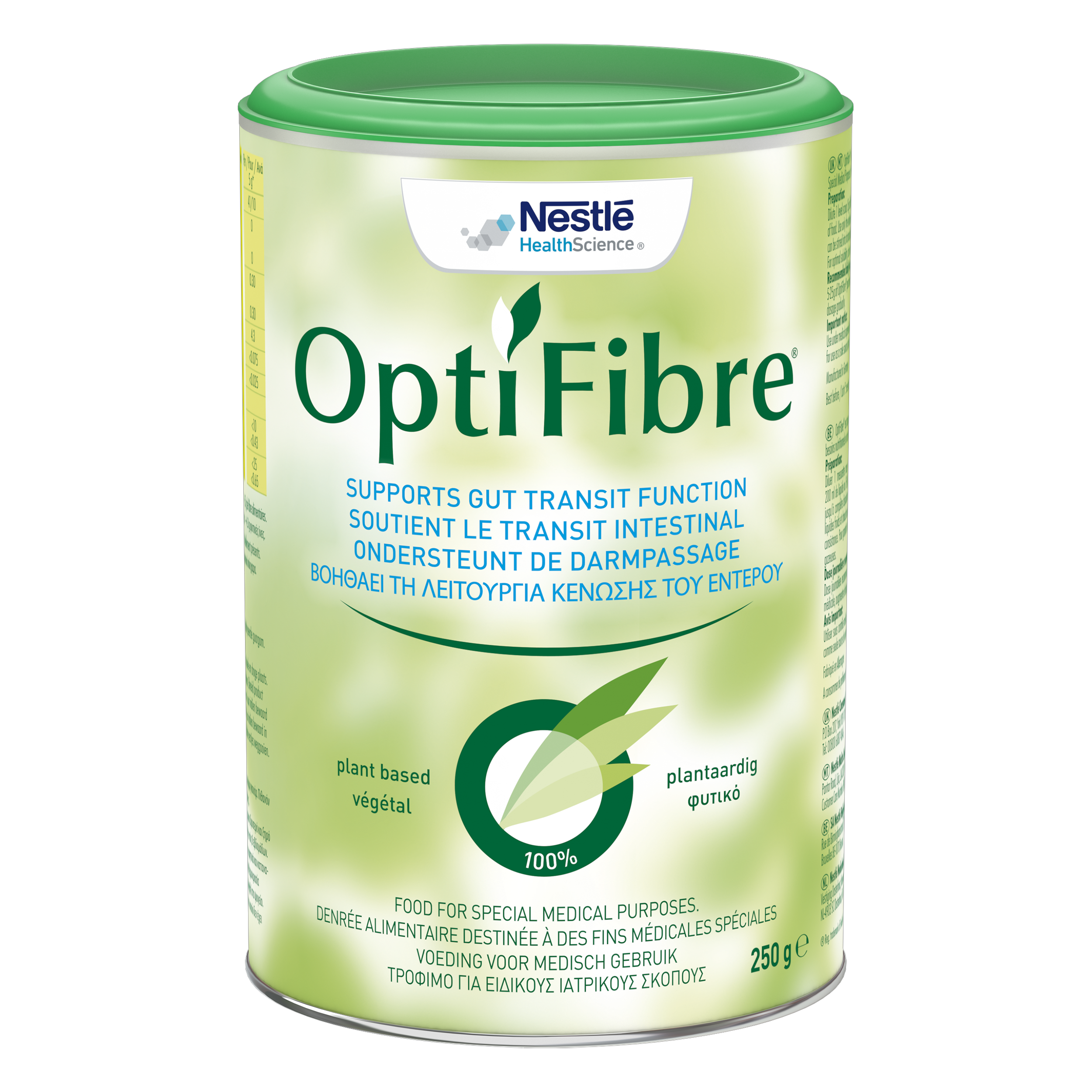 Nestle Health Optifibre neutraal dietary supplement in 250g package, medical diet food for digestive health.