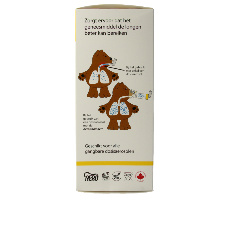 Diversen Aerochamber Flow VU mask for ages 1-4, a lightweight inhalation device for children's airways.