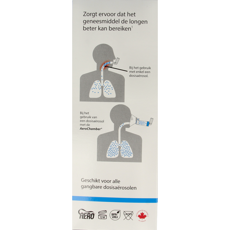 Diversen Aerochamber plus flower VU+ adult inhaler mask for respiratory therapy, shown in the product image.