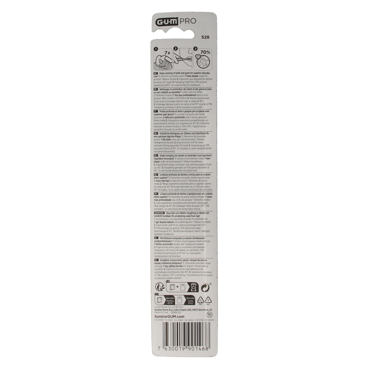 GUM Technique Pro Medium toothbrush with soft bristles, designed for effective dental cleaning and oral health.