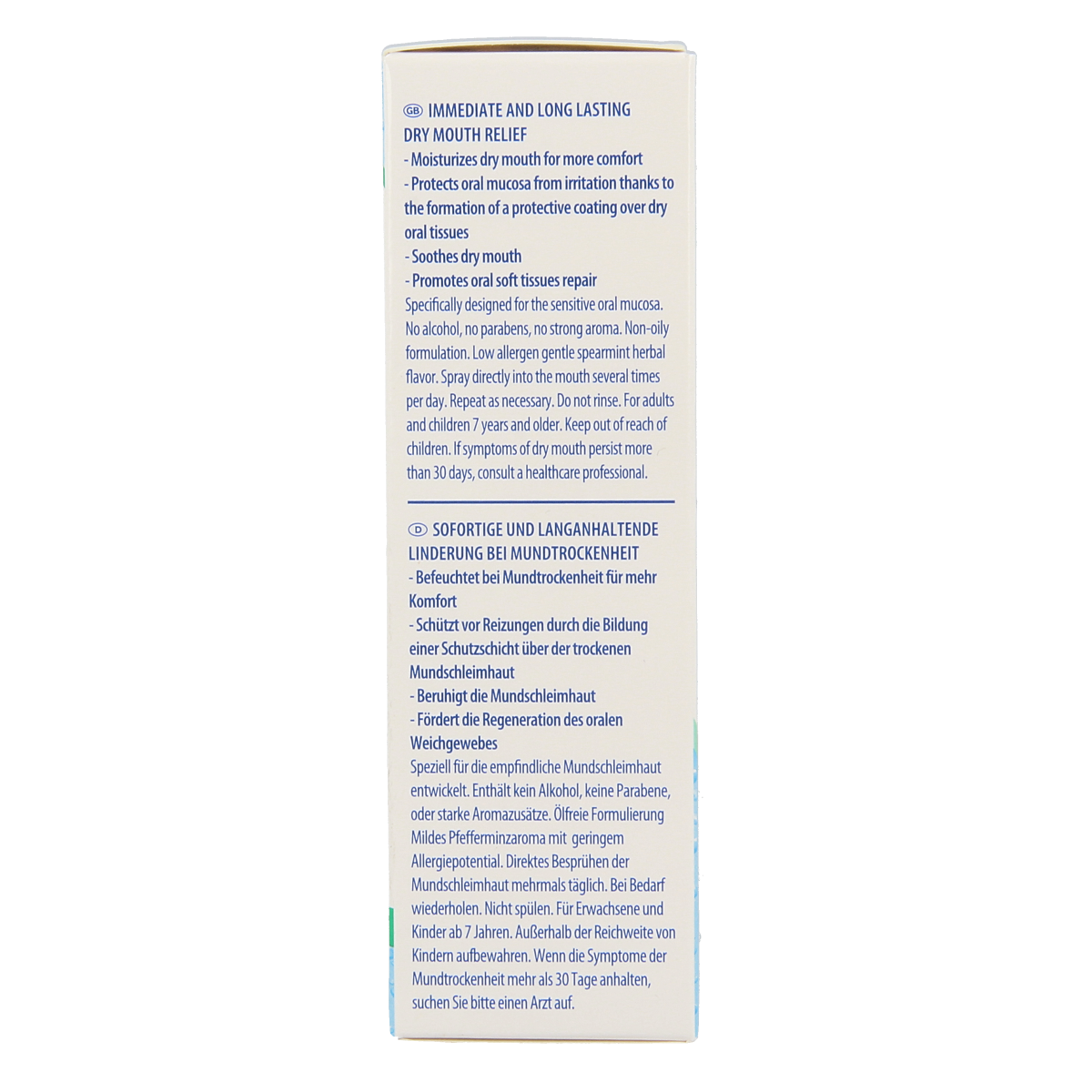 GUM Hydral bevochtigingsspray 50ml for oral hygiene and brushing control, displayed in a clear spray bottle.