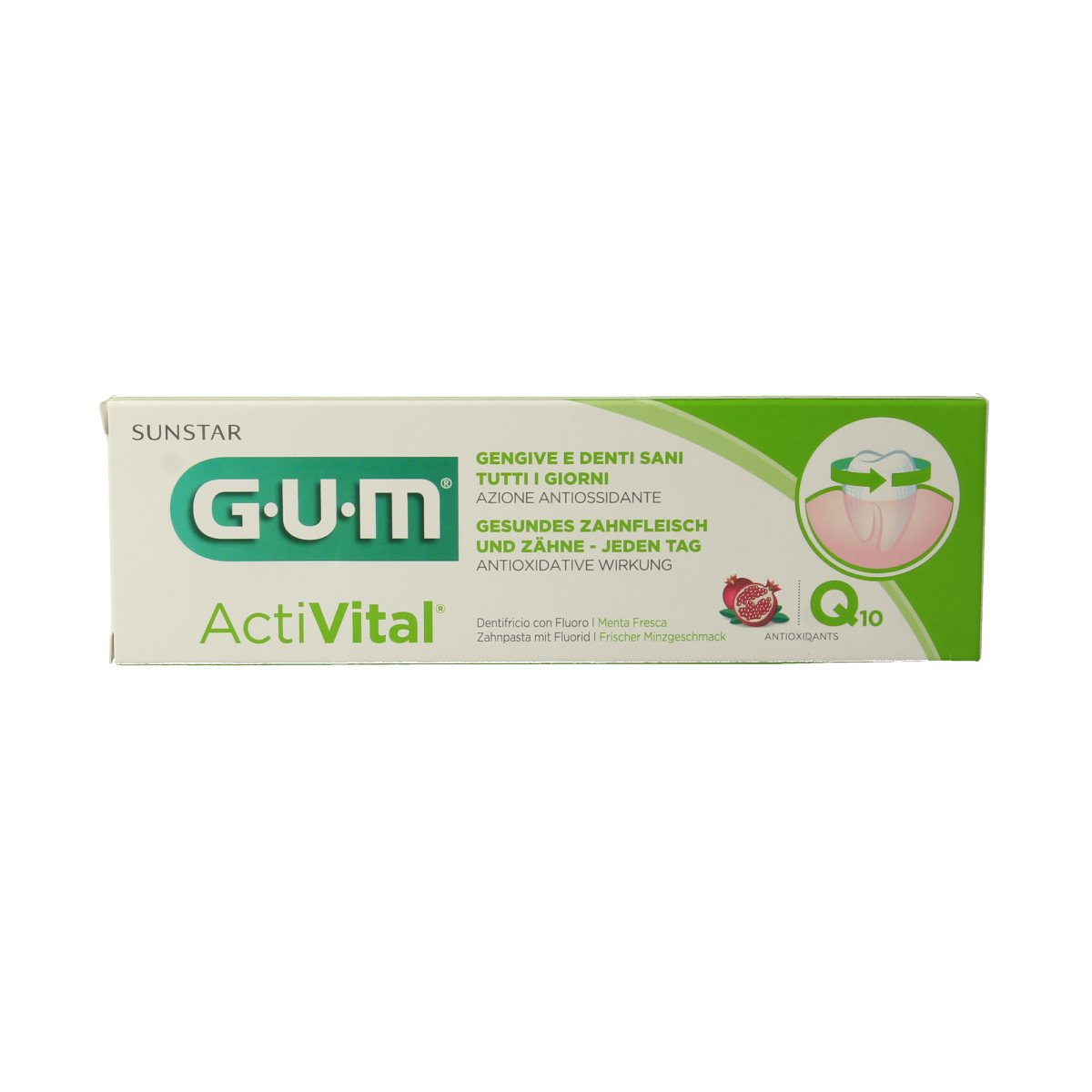 GUM Activital toothpaste 75 ml tube showing the toothpaste tube with brand logo and product packaging.