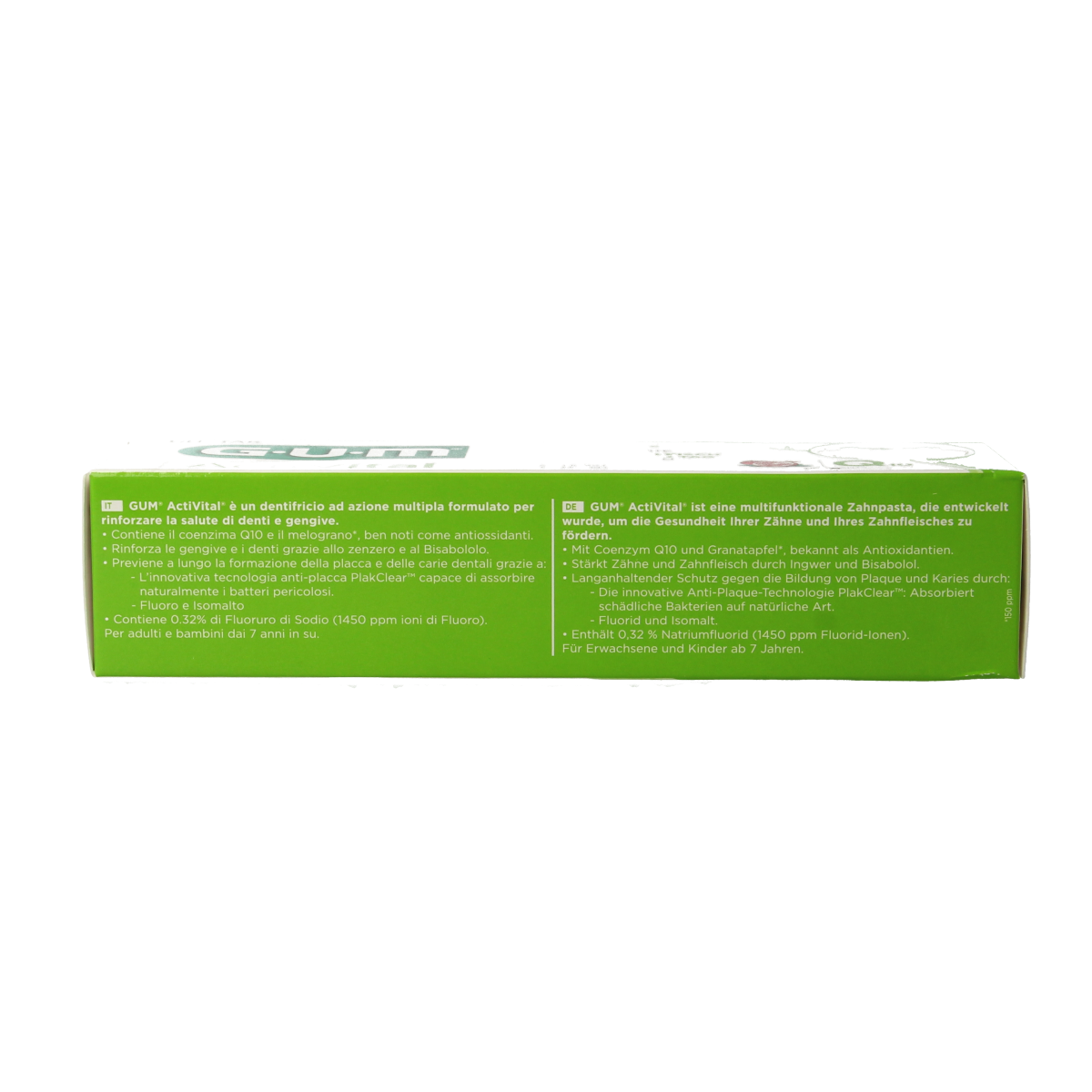 GUM Activital toothpaste 75ml tube with white and green packaging, designed for oral health and fresh breath.
