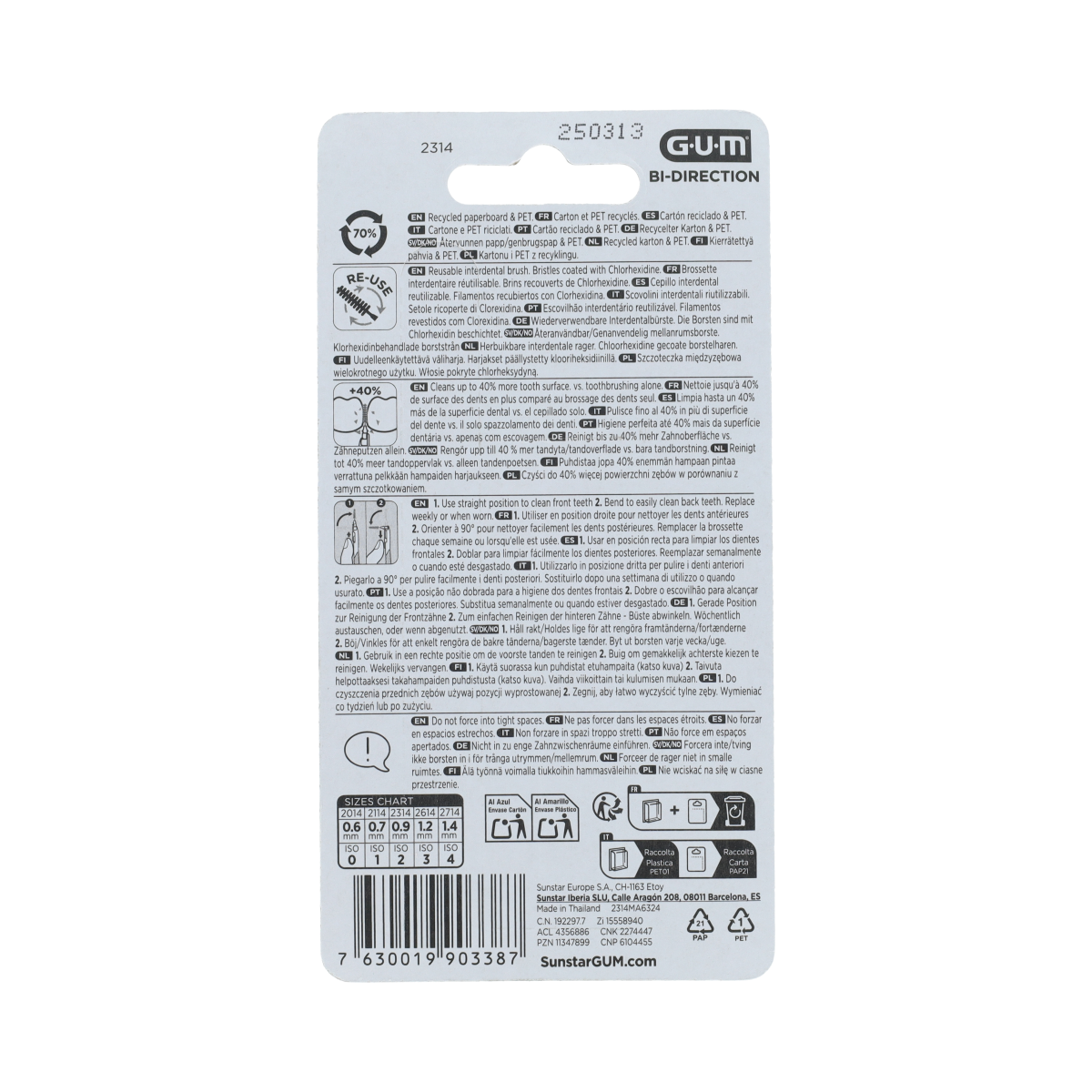 GUM Bi-direction 0.9mm  6.00 Stuks