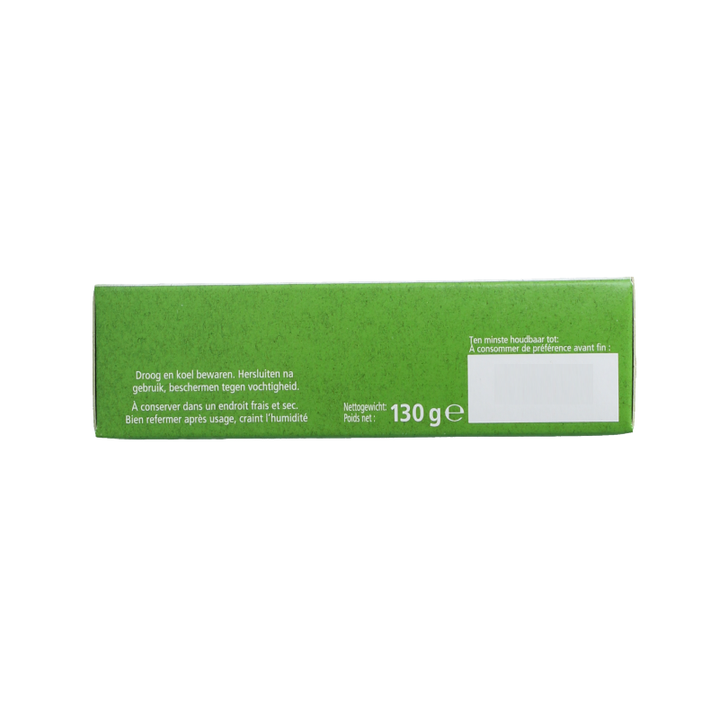 Canderel Green sweetener packets, 65 pieces, in a box of sugar substitutes with green branding and individual packets visible.