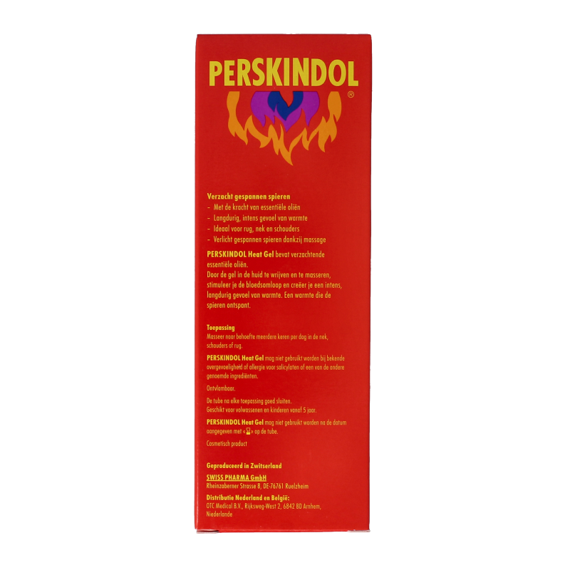 Perskindol Heat gel in 100ml tube, used for muscle and joint relief, with a focus on its packaging and gel consistency.