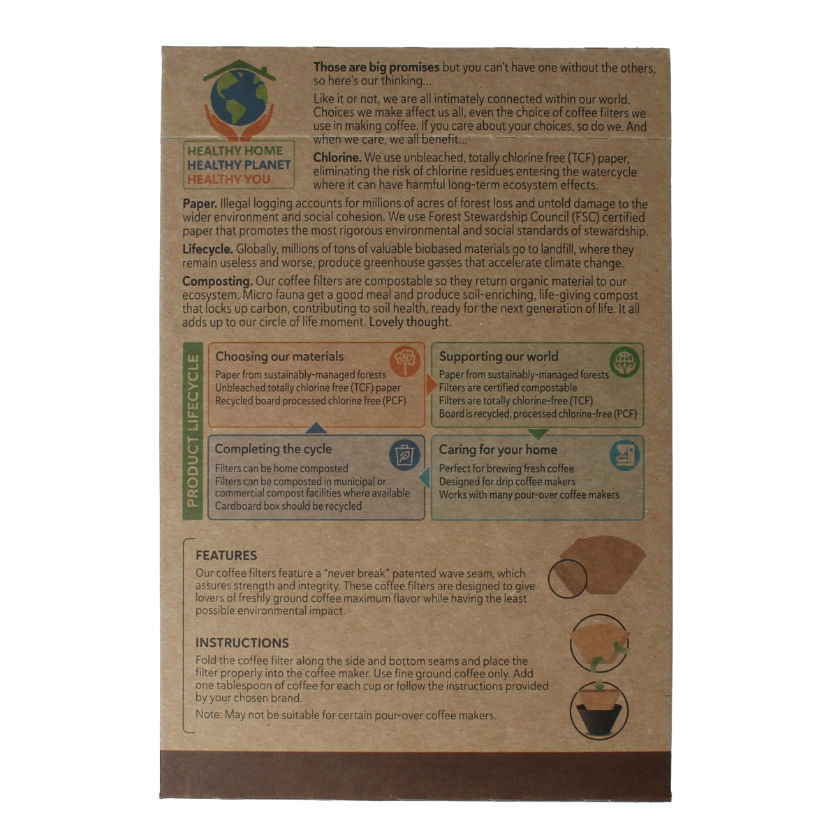 Pack of 100 If You Care Koffiefilters no. 2 for coffee and tea brewing, eco-friendly unbleached paper filters.