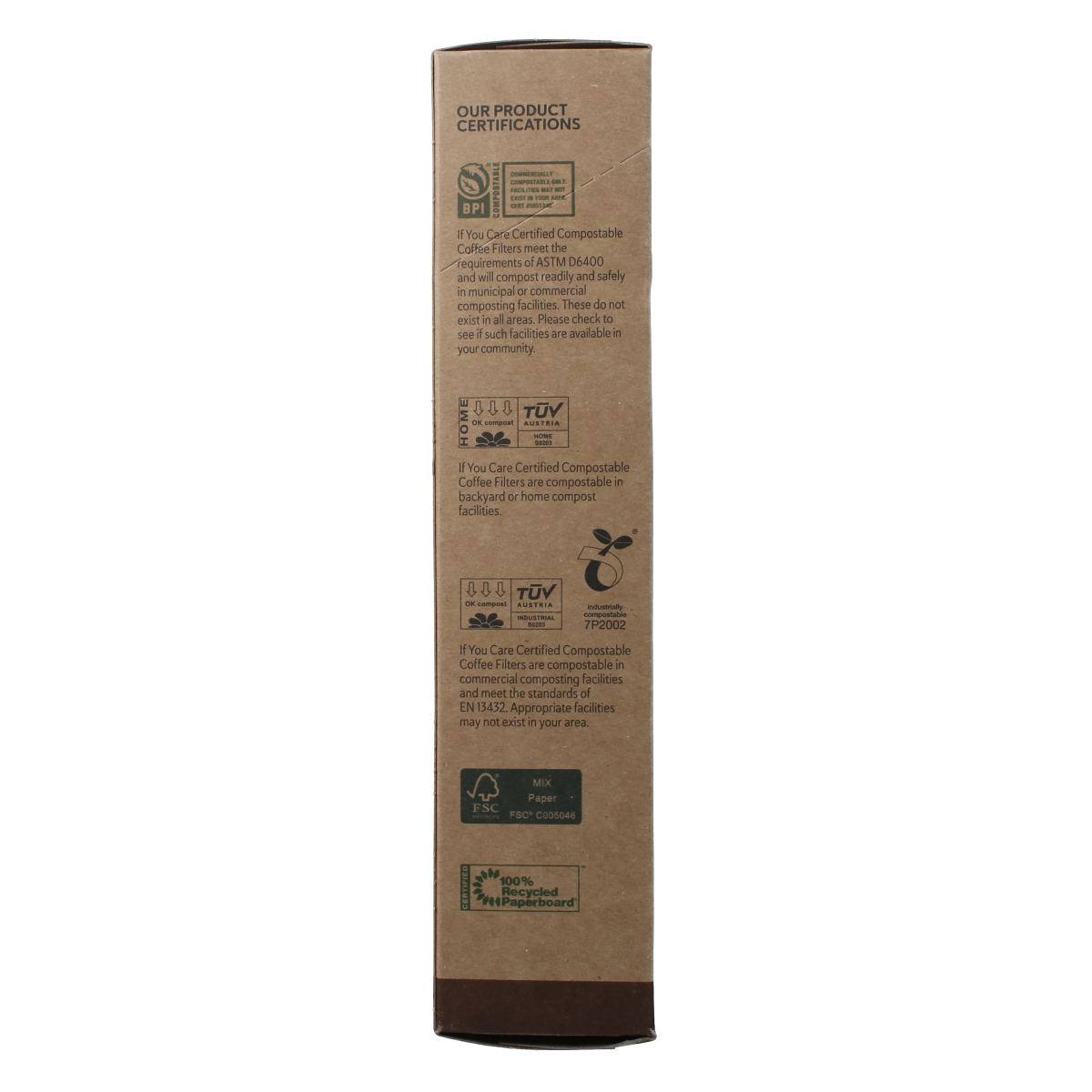 Pack of 100 If You Care No. 4 coffee filters for brewing coffee and tea, natural unbleached paper filters.