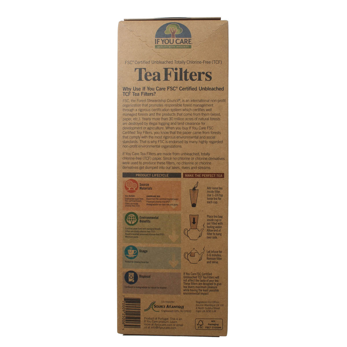 Stack of If You Care tall tea filters for cooking and dining, made from eco-friendly materials, displayed on a neutral background.