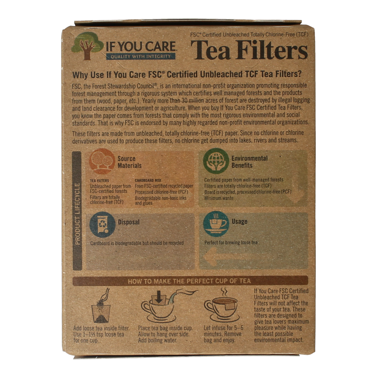 Pack of 100 If You Care Theefilters for cooking and dining, eco-friendly paper filters for tea and food preparation.