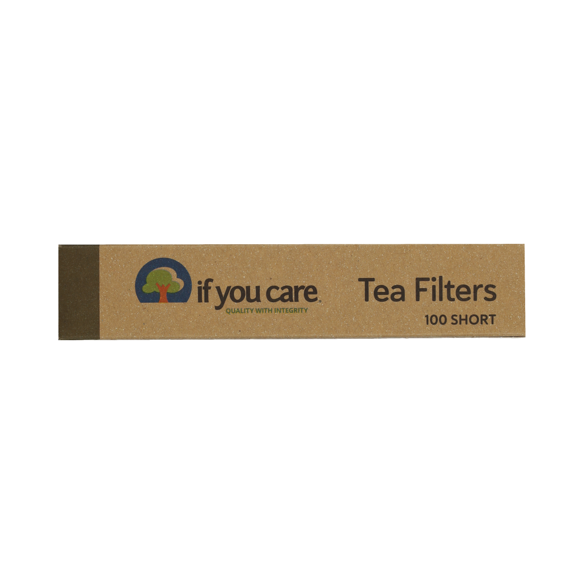 A box of 100 If You Care Theefilters for cooking and dining, made from natural materials, with the product packaging visible.