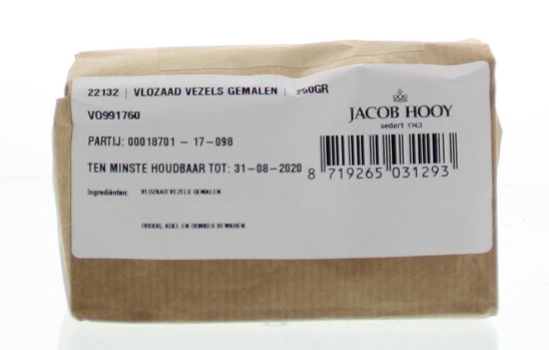 Jacob Hooy gemalen vlozaadvezels, 250 gram verpakking
