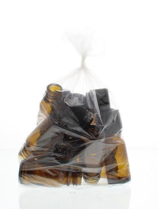 Volatile Druppelaar with 10 small 10ml bottles, packaging material for storing liquids, shown in the image.