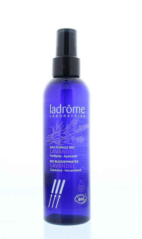 Ladrome Lavendelwater spray bio hydrolat in 200ml bottle, natural body care product, lavender hydrosol for skincare.
