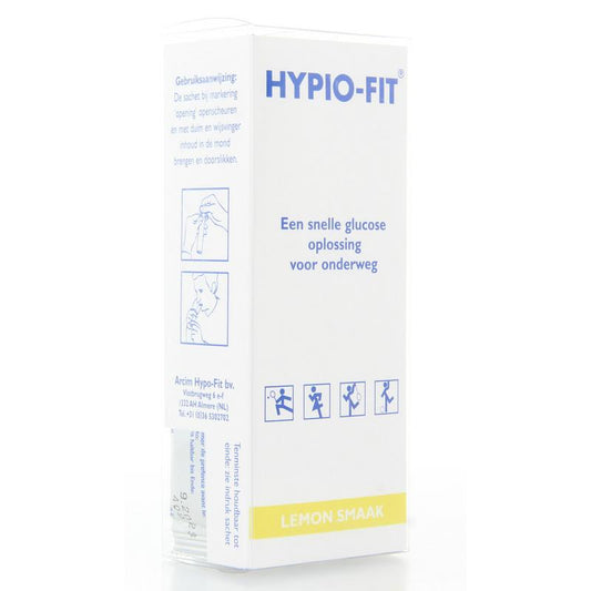 Hypio-Fit Direct Energy Lemon sachet, sugar substitute sweetener, 18g packet, pack of 12 for energy and flavor.