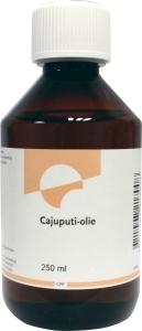 Chempropack Cajaputi etherische olie in 250ml bottle, showing the dark glass container with label and cap.