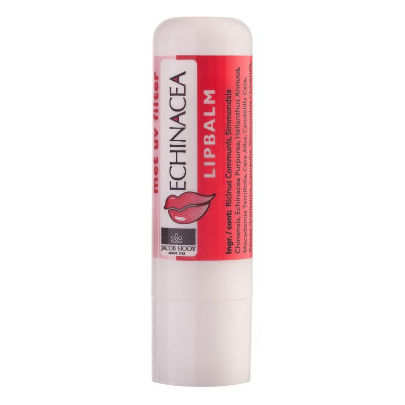 Jacob Hooy Echinacea lip balm in a 1.00 oz tube, providing natural lip care and hydration.