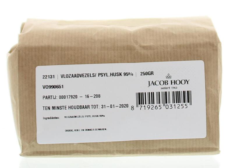 Jacob Hooy Vlozaad vezels in 250g package, natural herbal fiber supplement for digestive health.