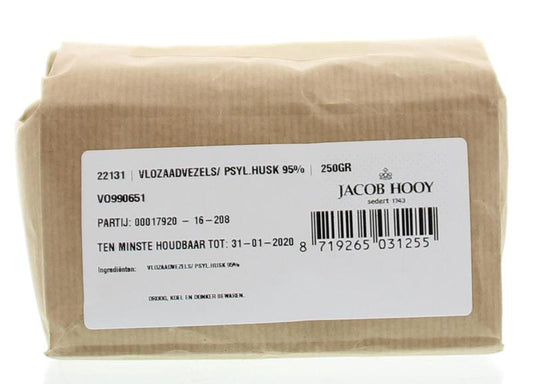 Jacob Hooy Vlozaad vezels in 250g package, natural herbal fiber supplement for digestive health.