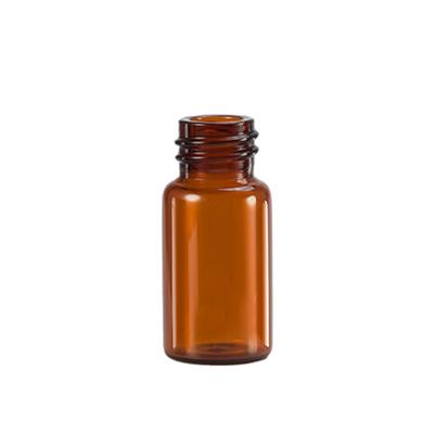 Amber 5ml glass vial by Spruyt Hillen, Type I, packed in a box of 266, used for packaging liquids or samples.