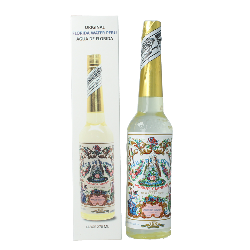 Lanman & Kemp Florida Water groot 270ml bottle, traditional spiritual fragrance with floral and citrus notes.