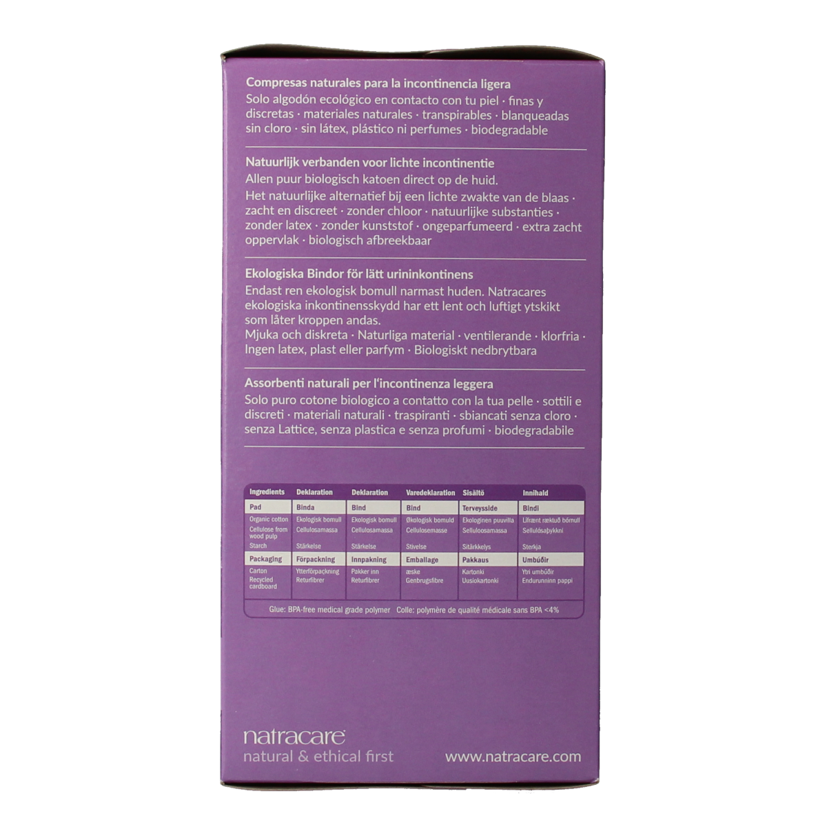Natracare Dry & Light Pads for women, 20-pack, organic feminine hygiene pads with light absorbency, soft and breathable material.