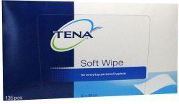 Tena Softwipe incontinent hygiene wipes, 135 count, in a resealable package, designed for personal care and skin comfort.