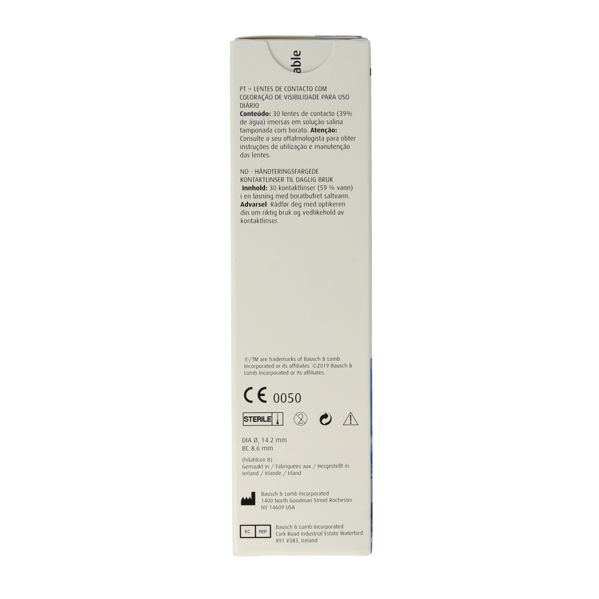 OTC Medical Daglenzen -2.75 diopters, 30 pairs of eye care contact lenses, clear and comfortable for daily use.