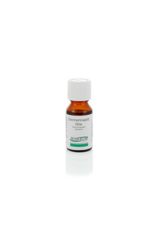 Ginkel's Dennennaaldolie essential oil in a 15ml bottle, natural etherische olie with a dropper cap for aromatherapy use.