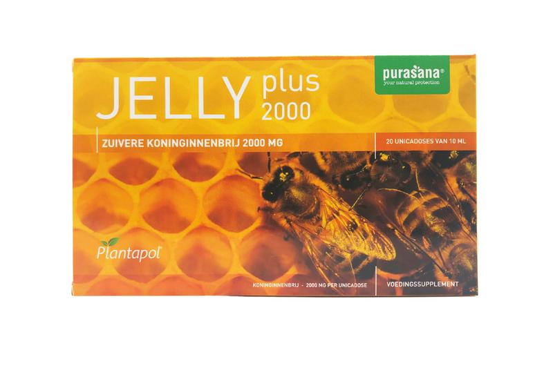 Purasana Plantapol Jelly Plus 2000 herbal supplement ampoules in a box with 20 ampules, natural herbal remedy preparation.