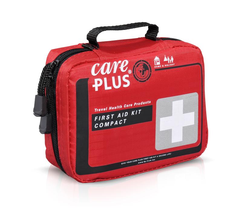 Care Plus first aid kit compact set with essential EHBO supplies in a portable case, ideal for quick first aid emergencies.