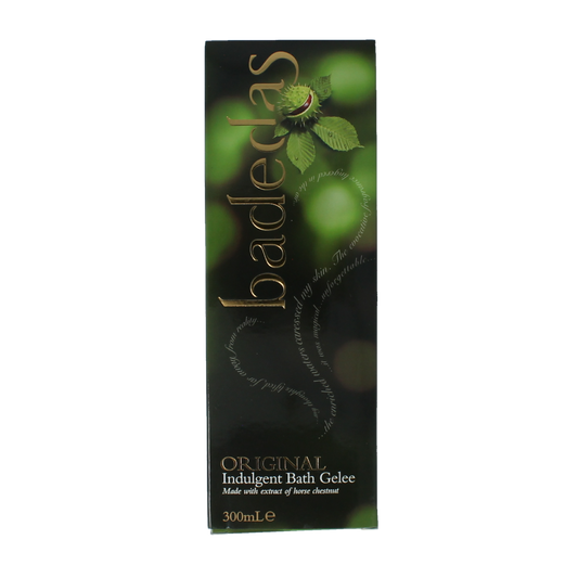 Badedas bathing liquid original 300ml, a soothing shower gel with a calming scent, in a clear bottle with a blue cap.