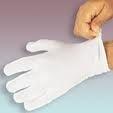 Van Der Bend Verbandhandschoen maat S, pair of medical bandage gloves in size small, displayed on a plain background.
